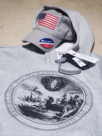 The Patriot’s Premium Combo: Benjamin Franklin’s Great Seal Hoodie and Champion Dad Cap