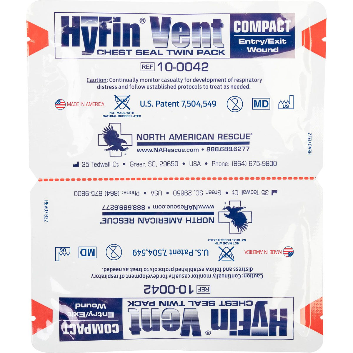 Hyfin Vent Compact Chest Seal Twin Pack — Occlusive Dressing | V Development Group