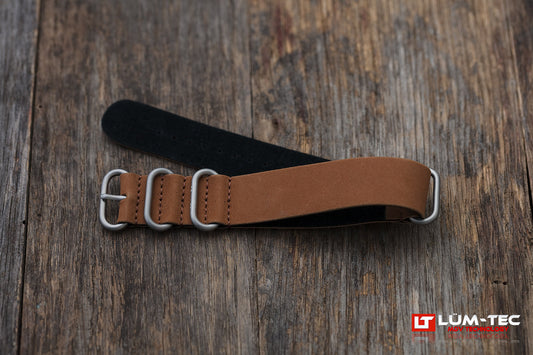 Brown Leather Military SS Strap 22mm and 24mm - V Development Group