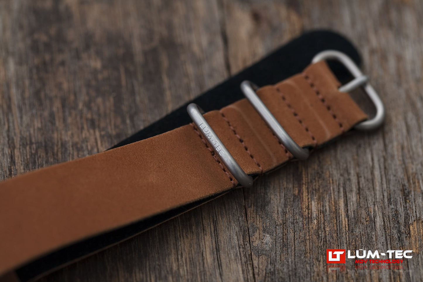 Brown Leather Military SS Strap 22mm and 24mm