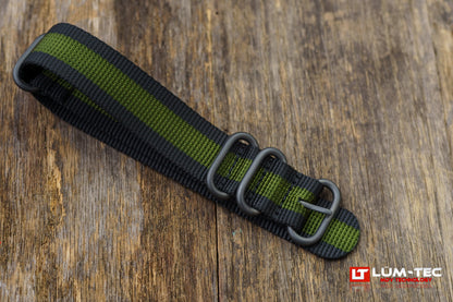 Black with Green Striped Military Strap - V Development Group