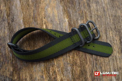 Black with Green Striped Military Strap - V Development Group